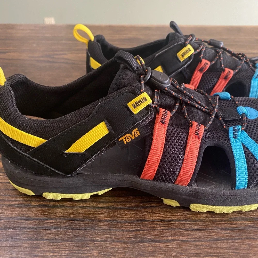 Teva Kids Manatee Water Sandals with Yellow, Red, and Blue Accents